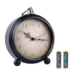 pxy Retro Alarm Clock for Heavy Sleepers 3D Dial Battery Operated Battery Include 4 Super Silent Analog Alarm Clock for Kids with Night Light PT260 Silver OrangePT508 1 Arabic Numbers