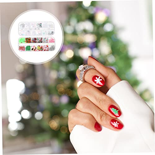 FOMIYES 2 Caixas Adesivos De Unhas De Natal Decorações De Unhas Lantejoulas Decoração De Arte De Unh