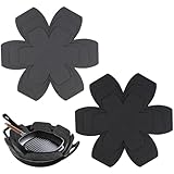 6PCS Felt Pots and Pans Divider Separator Pads, Cookware Protector Set for Kitchen, Pan and Pot Protectors, Felt Pan Protectors for Stacking, Non-Slip Felt Pans Cookware Separators (Black and Gray)