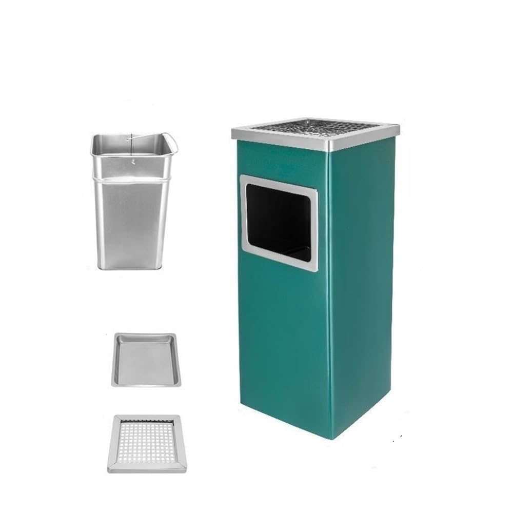 Outdoor Trash Can, Stainless Steel Hotel Lobby Trash Can - Corridor Elevator Ash Column(Black)