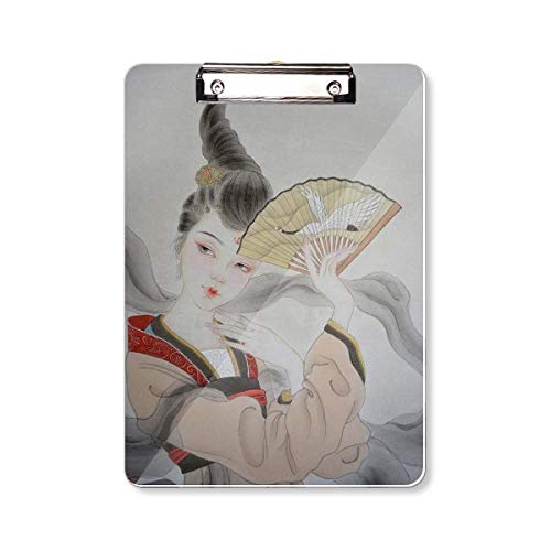 Planchette A4 avec presse-papiers et motif de peinture chinoise traditionnelle