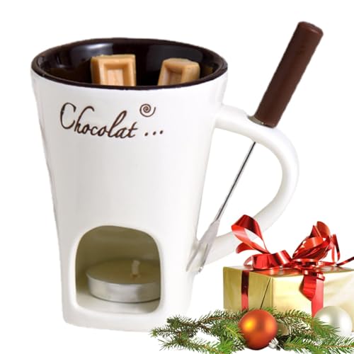 Taza de Fondue de Chocolate Personalizada - Taza de Fondue de Chocolate personalizada, calentador de mantequilla de cerámica | Taza de Fondue resistente al calor, cómoda de agarrar, taza de fondue con