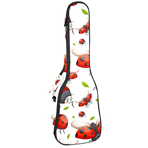 Housse ukulélé ténor anti-choc protège de la pluie sac à dos rembourré coccinelle