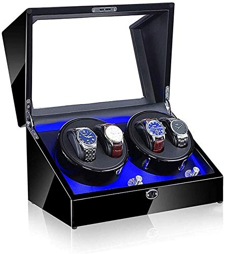 Preisvergleich Produktbild TTXS Uhren Aufbewahrungsbox Automatische Uhrenbeweger, LED 4Uhren Lagerung Vitrine 5 Rotationsmodi 100% handgemachte Watche Display Box Uhrenbeweger (Color : A)