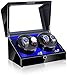 Produktbild TTXS Uhren Aufbewahrungsbox Automatische Uhrenbeweger, LED 4Uhren Lagerung Vitrine 5 Rotationsmodi 100% handgemachte Watche Display Box Uhrenbeweger (Color : A)