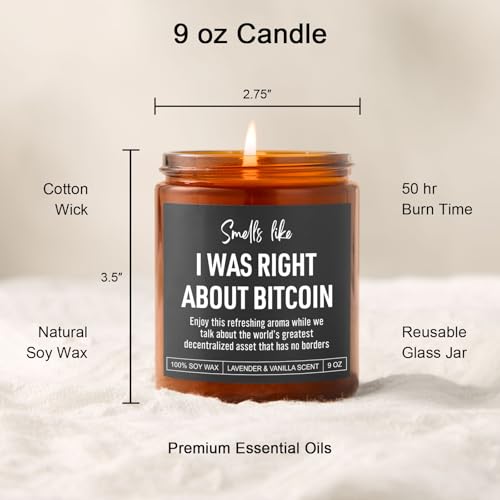 Scented Candle, Bitcoin Merch, Cryptocurrency, Crypto Gifts for Men, Women, Funny Bitcoin Gifts for Him, Husband, Boyfriend, Dad, Son, Brother, Best Friend, Trader, Crypto Lovers - Image 5