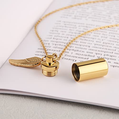 STWTR Stainless Steel Cylindrical Souvenir Capsule Pill Pendant Necklace, Cremated Ashes Pill Container Necklace4