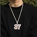 3UMeter Diamond Number Necklace Iced Out Pendant Necklaces with Tennis Chain Custom Chain for Men