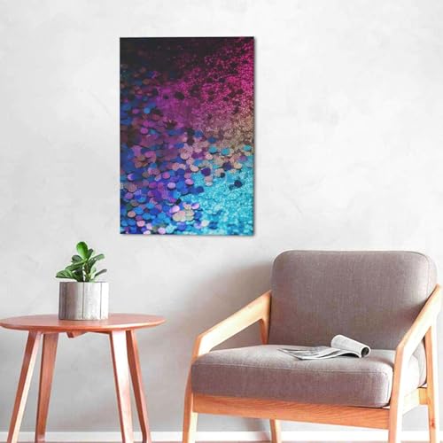 Impression murale encadrée paillettes 40x60cm art moderne salon