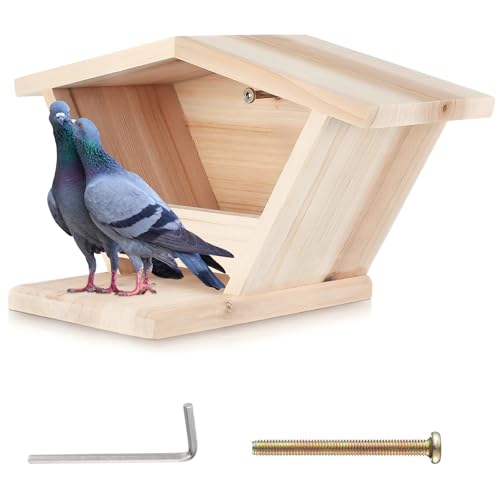 Wooden Dove Nesting Box with Triangular Opening - Outdoor Bird House for Doves to Nest and Roost Flawless Garden Decor