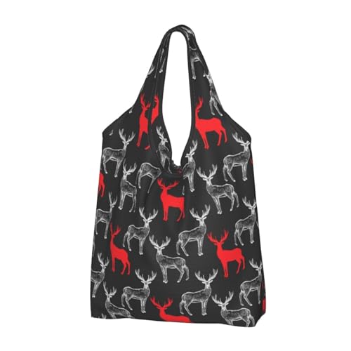 Sac de courses pour courses et travail lot de 2 grands cabas en tissu imprimé cerf