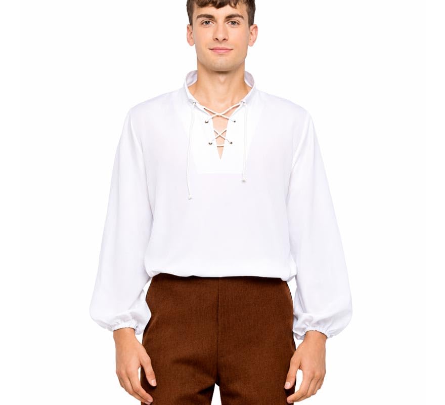 ZZ DISFRAZZES | Camisa Medieval blanca para hombre (L)