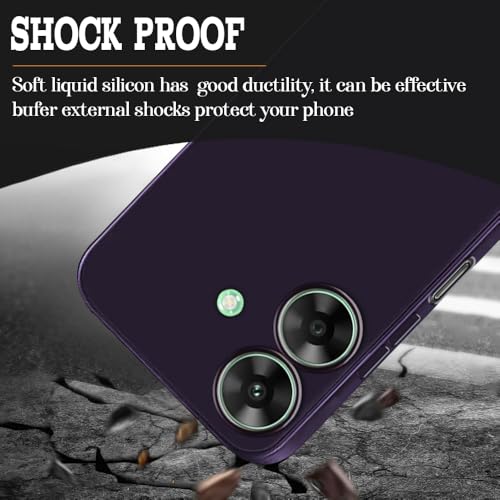 Image of Back Cover for Realme C61 4G / Narzo N61 4G | Full Camera Protection | Premium Liquid Silicon Case | Flexible Bumper Case for Realme C61 4G / Narzo N61 4G (Maroon Red)