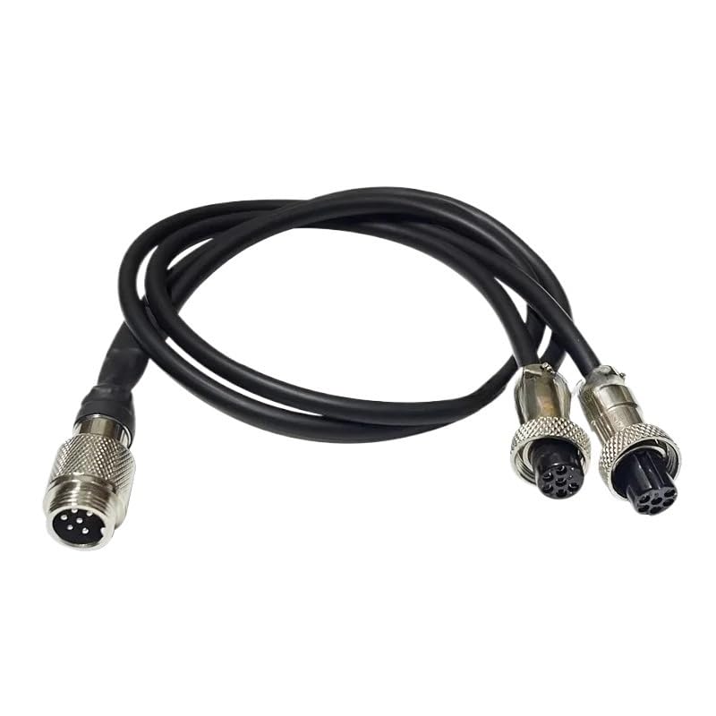 Cable divisor GX12 conector aviación 10cm 5 pines miniatura 6