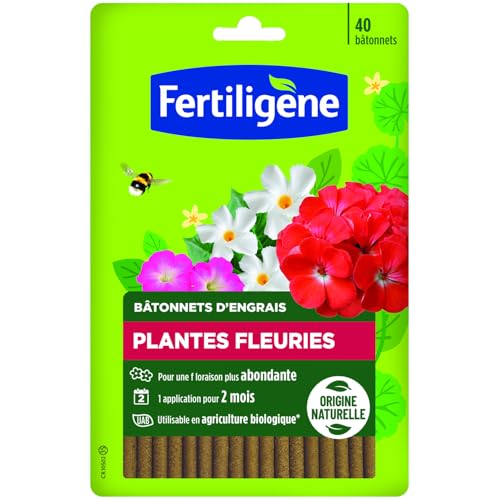 Bâtonnets d'engrais plantes fleuries, géraniums 40 bâtonnets