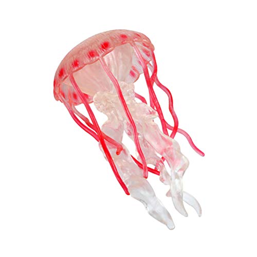 JOKFEICE Figuras de Animales Realista Plástico Medusa Proyecto de Ciencia, Juguetes educativos de Aprendizaje, Regalo de cumpleaños, decoración para Tarta para niños pequeños(Rojo) Cover