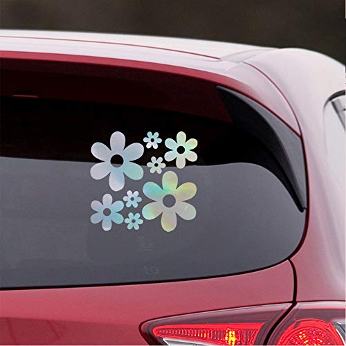 Image of Groovy Daisy Flower (Hologram) (Set of 2) Premium Waterproof Vinyl Decal Stickers for Laptop Phone Accessory Helmet Car Window Bumper Mug Tuber Cup Door Wall Decoration