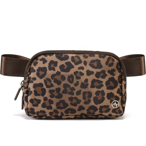 Image of Pander Two Way Zipper Fanny Pack Nylon Everywhere Belt Bag for Women, Water Repellent Waist Packs, Crossbody Bags with Adjustable Strap (Leopard Multi)
