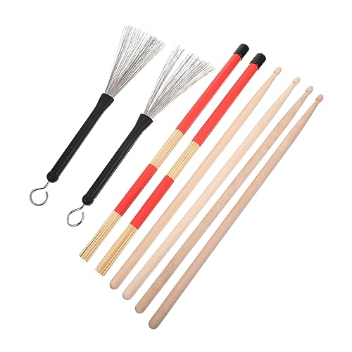 1 Set de baquetas para cepillo de alambre para batería y bolsa de almacenamiento, accesorio práctico para músicos, principiantes y estudiantes de música miniatura 1