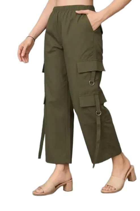 JAGMOOLYA Products Women's Mid-Rise Regular Fit Full-Length Jeans Cargos with 6 Pockets Cotten Blended Jeans Cargos for Girls, Stylish Outdoor & Casual Wear,Size Fit- Small to XL-image-49