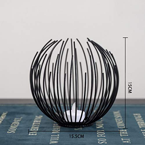DENGHENG Portavelas de estilo europeo de hierro geométrico portavelas de metal para decoración de bodas, centros de mesa negro