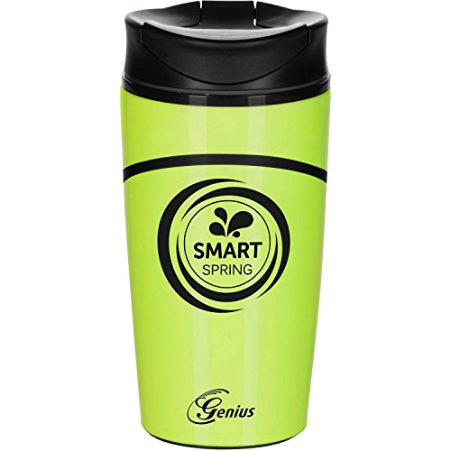 Genius Smart Spring, Incluye Ventosa | Never Caso, 300 ml, Botella de hidratación térmica de Taza, Taza térmica, antisalpicaduras, o umfallen su Botella