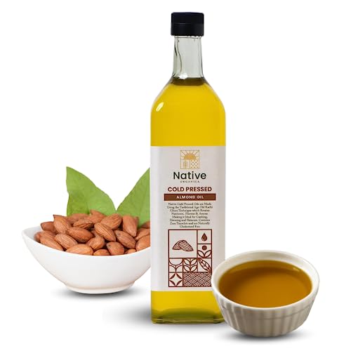 Native Organica Wood Pressed Almond Oil (1000 ml) Glass Bottle