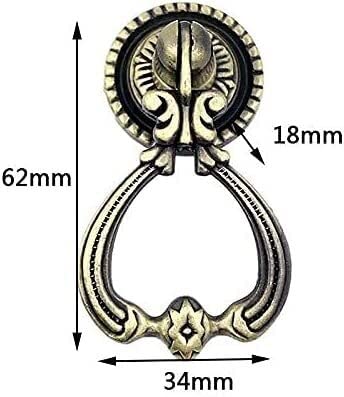 JUCACE Ring Pull Handles, 1PCS Vintage Bronze Knobs Pulls Handles Antique Drawer Pull Ring Single Hole Decorative Hardware with Screws for Furniture Cabinet Cupboard Dresser