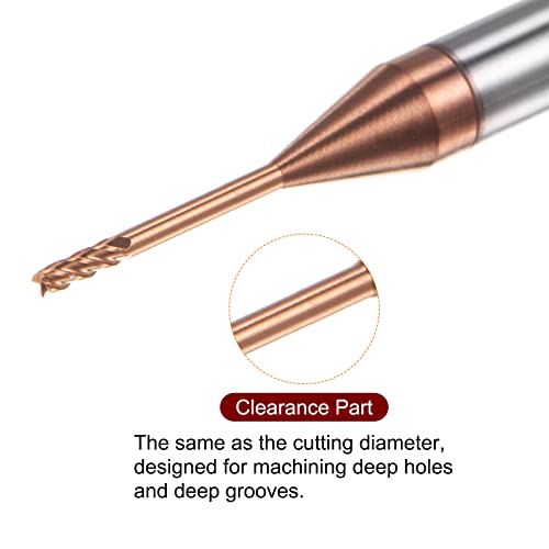 Image of HARFINGTON 2pcs Square Nose End Mill 4mm Shank 1mm x 10mm AlTiSin Coated Solid Carbide Long Reach Extended Neck 4 Flutes CNC Router Bit Milling Cutter for Stainless Steel Hardened Steel