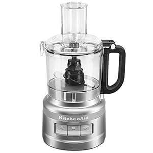 KitchenAid 7 Cup Food Processor Plus Chop Puree Knead Shred Slice KFP0719CU Silver (RENEWED)