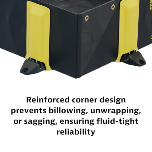 Image of Justrite Rigid-Lock QuickBerm, 6' x 8' x 12 inch, Large Drive Over Oil Spill Containment Berm, 335 Gallon Spill Capacity, PVC Coated Fabric, Made in The USA, Black, 28516