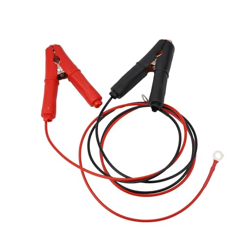 2 cables de abrazadera de batería de coche de 30 A con pinzas de cocodrilo para alambre de cobre, retardante de llama, 12 V/24 V, para arranque de emergencia, rojo y negro, 60 cm/100 cm
