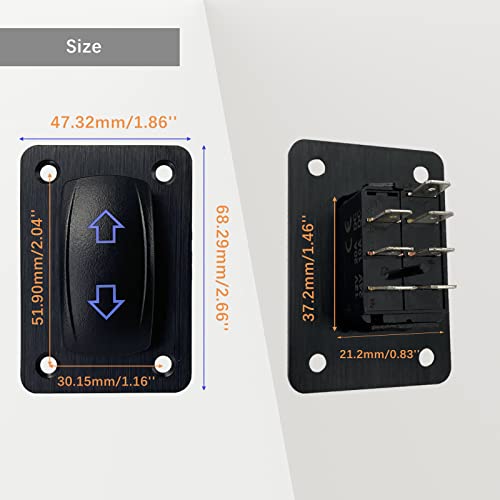 Image of 12V DC Motor Polarity Reversing Switch DPDT Momentary Rocker Switch Panel with Pigtail Wire Up Down Switch for Car Boat RV 12V /20A 24V /10A Waterproof IP68