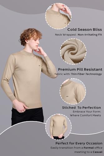 Image of GODFREY Woolen Full Sleeve Sweaters for Men Winter Wear - Turtle Neck Pullover for Men Stylish