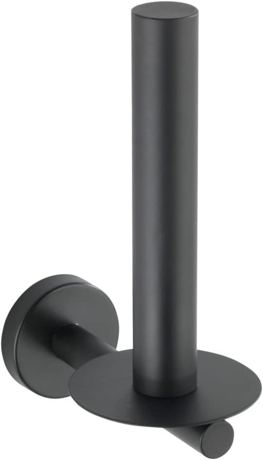 Wenko Bosio Toilet Roll Holder, Black, 8 x 18 x 12,5 cm