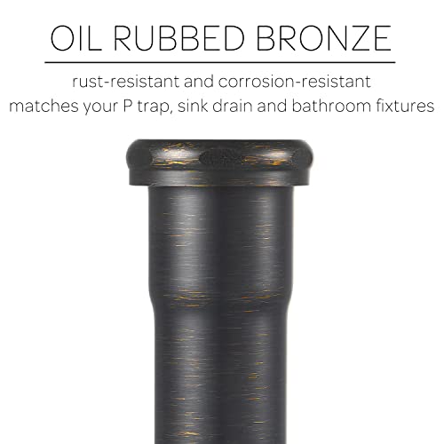 18 Gauge Brass Slip Joint Extension Tube 1-1/4” Od X 8” With Nut And Rubber Washer, P Trap Extension Tube, Sink Drain Tailpiece Tube Extension Heavy Duty, Oil Rubbed Bronze #TOP3