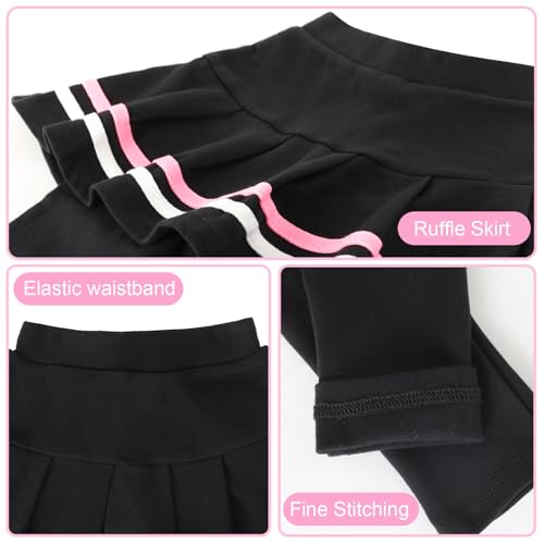 Girls Leggings with Skirt Soft Kids Leggings Ruffle Skirt Uniform Pants High Waisted 2-9 Years4