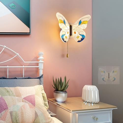 Aplique de pared infantil mariposa regulable para iluminar el dormitorio de una niña