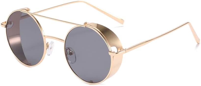 GDC round sunglasses 新品未使用品！！ Gold Round Steampunk Goggle Sunglass with Spring Temples