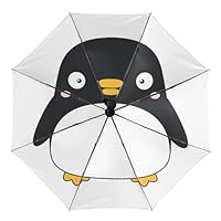 MHYRAC Umbrella, Cute Penguin Auto 3 Fold Umbrella, Printed Inside, Black Outside