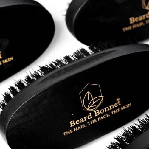 Beard Bonnet -Military Style Boar Bristle Mens Hair Brush - Small Hand + Palm Size Hairbrush And Beard Brush For Grooming Thin, Fine, Facial And Short Hair - Soft Bristle #TOP7
