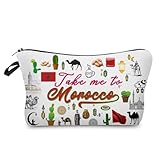 Livel lhood Take Me To Morocco Makeup Bag Cute Small Organizer Zipper Pouch Take Me To Morocco Cosmetic Bag Travel Present for Women Friends