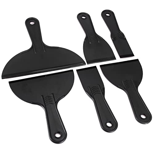 Facmogu 12Pcs Plastic Putty Knife Set, Flexible Plastic Scraper For Wall Spackling Patching & Painting, Plastic Wallpaper Scraper Paint Spatula For 3D Printing Resin Removal, Size 1.5" 2" 3" 4" 6" 8" #TOP6