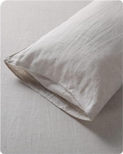 Image of XZ XIFA 100% Washed French Flax Linen Envelope Pillowcases, Pack of 2, Breathable & Durable Farmhouse Bedding (Linen, Standard 20 inchx26 inch)
