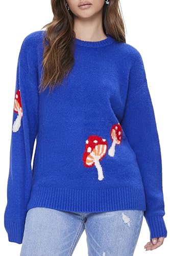 Forever 21 Women's Mushroom Ribbed-Trim Sweater