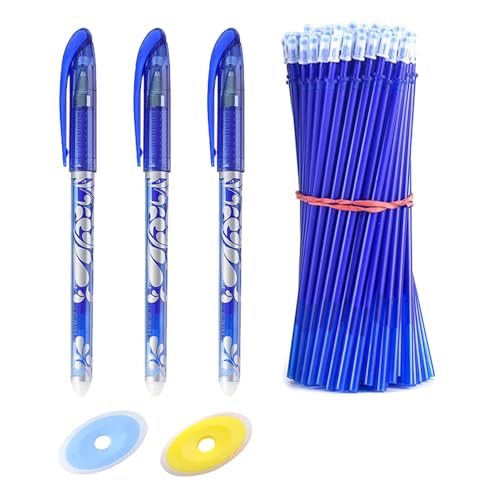 55 Piezas Recambio Boligrafo Borrable Pilot, Recambio Pilot frixion Borrable, Tinta Termosensible, Boligrafo Borrable, Incluye 3 Bolígrafo Borrables y 2 Borradores, Ideal para Oficina y Estudiantes