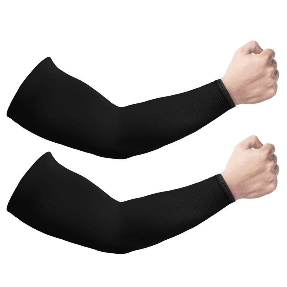 Cooling Arm Sleeves for Men & Women, UV Sun Protection Compression Sleeves for Sports, Golf, Cycling, Basketball, Running & Driving, Breathable Stretch Arm Covers, Black-image-35
