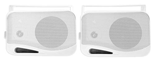 Image of Rockville HP4S-8 4-in 360W Peak / 120W RMS Outdoor /Indoor Speakers, 8 Ohm, IPX44 Weather-Resistant, Swivel Brackets, Removable Paintable Grills, for Patio and Boat Use, 4-piece