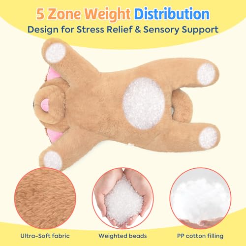 shownicer Gewichtstiere Hund 2,2 KG Gewichtetes Kuscheltier Hund Stofftier Großes Plüschtier XXL Golden Retriever Plüsch Kissen Spielzeug Geschenk für Erwachsene Kinder 3+ Jahre (Hund, 65cm)