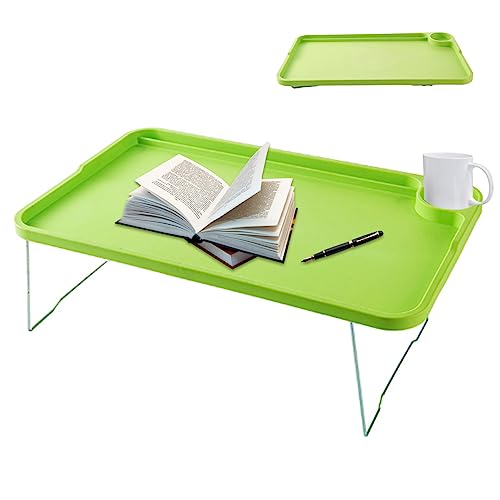 Table de lit pour ordinateur portable pliable avec porte-gobelet intégré